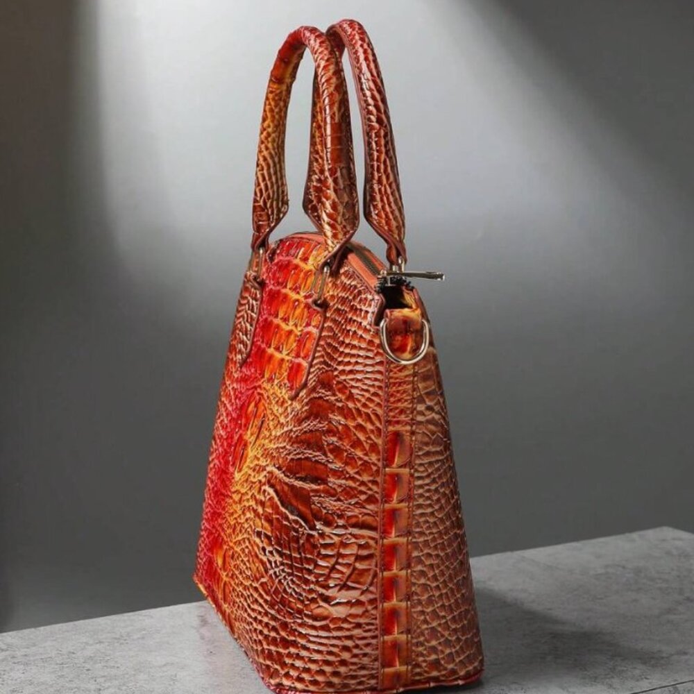 Stunning Gradient Crocodile Pattern Handbag Crossbody Purse for Women - Picture 4 of 6